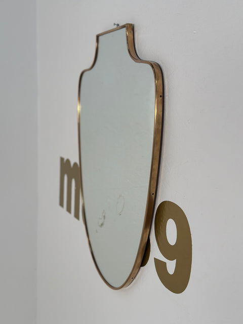 Vintage Unique Brass Wall Mirror 1970s