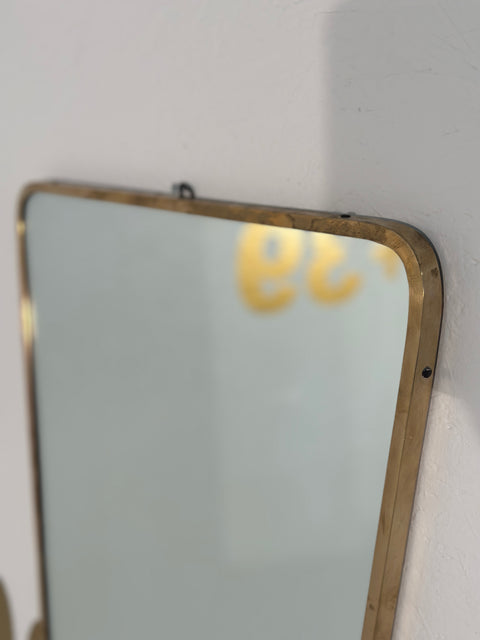 Vintage Italian Brass Wall Mirror 1960