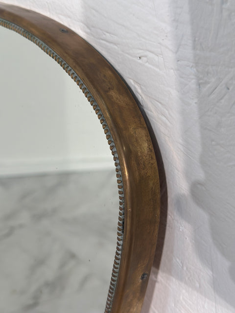 Vintage Italian Brass Wall Mirror 1960s