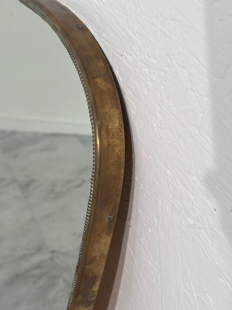 Vintage Italian Brass Wall Mirror 1960s