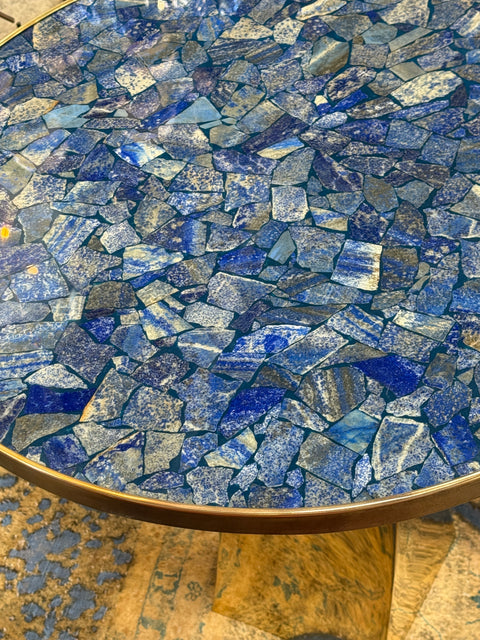 Lapis Lazuli and Bronze Pedestal Table