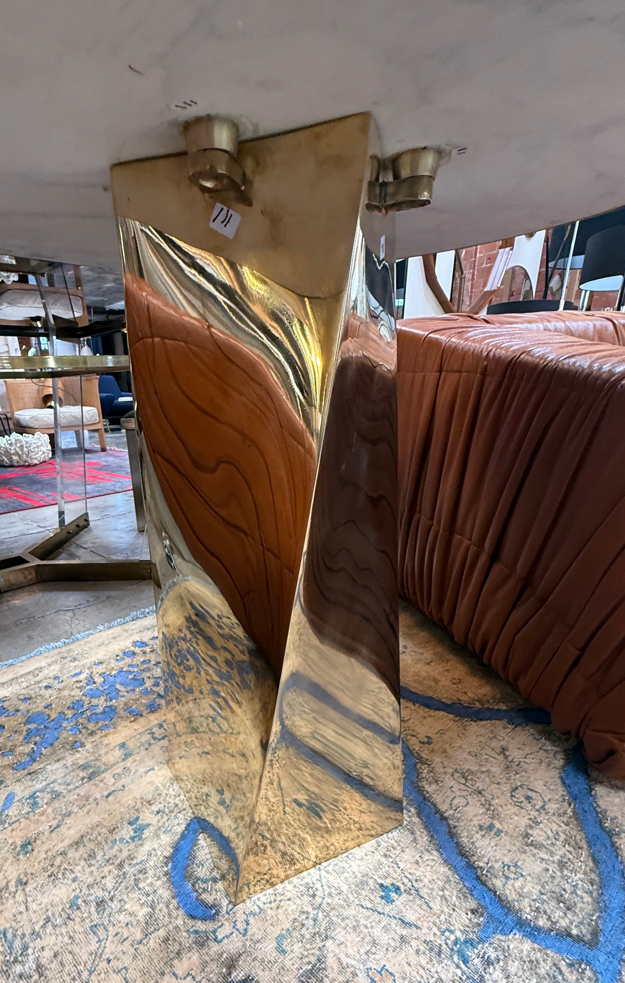 Lapis Lazuli and Bronze Pedestal Table