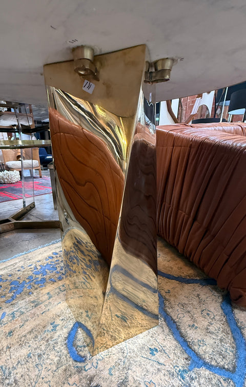 Lapis Lazuli and Bronze Pedestal Table