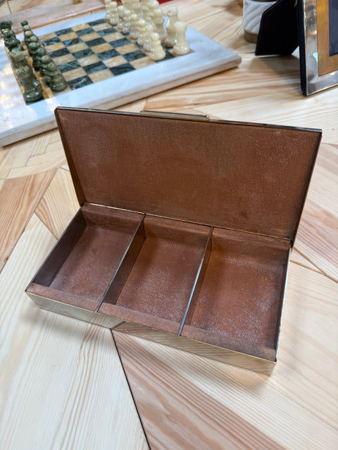 Vintage Italian 24-Karat Gold-Plated Compartment Box