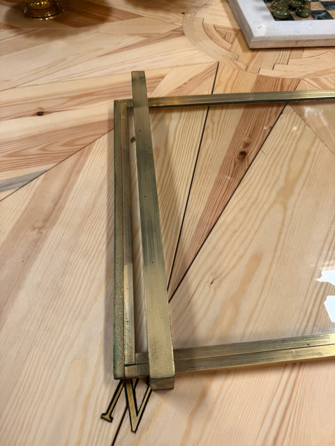 Mid-Century Modern Brass and Glass Serving Tray