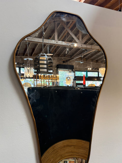 Italian Organic-Shaped Brass Wall Mirror