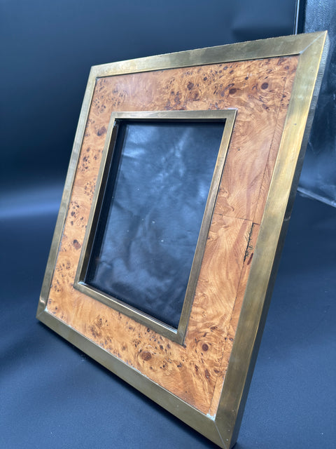 Vintage Italian Briar Wood Picture Frame 1980s