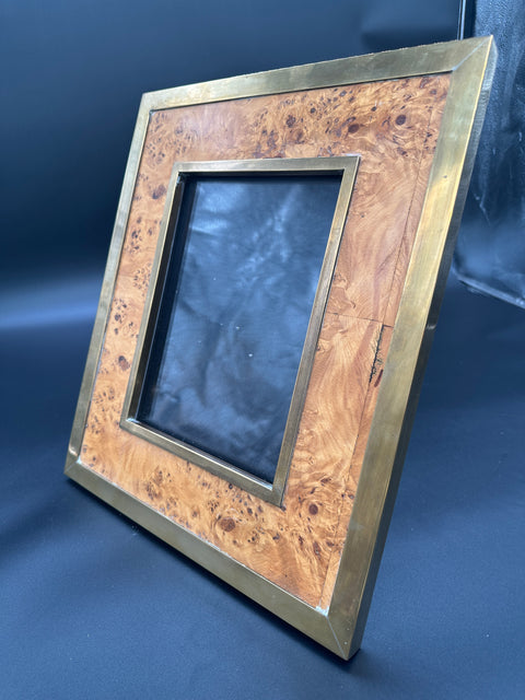 Vintage Italian Briar Wood Picture Frame 1980s
