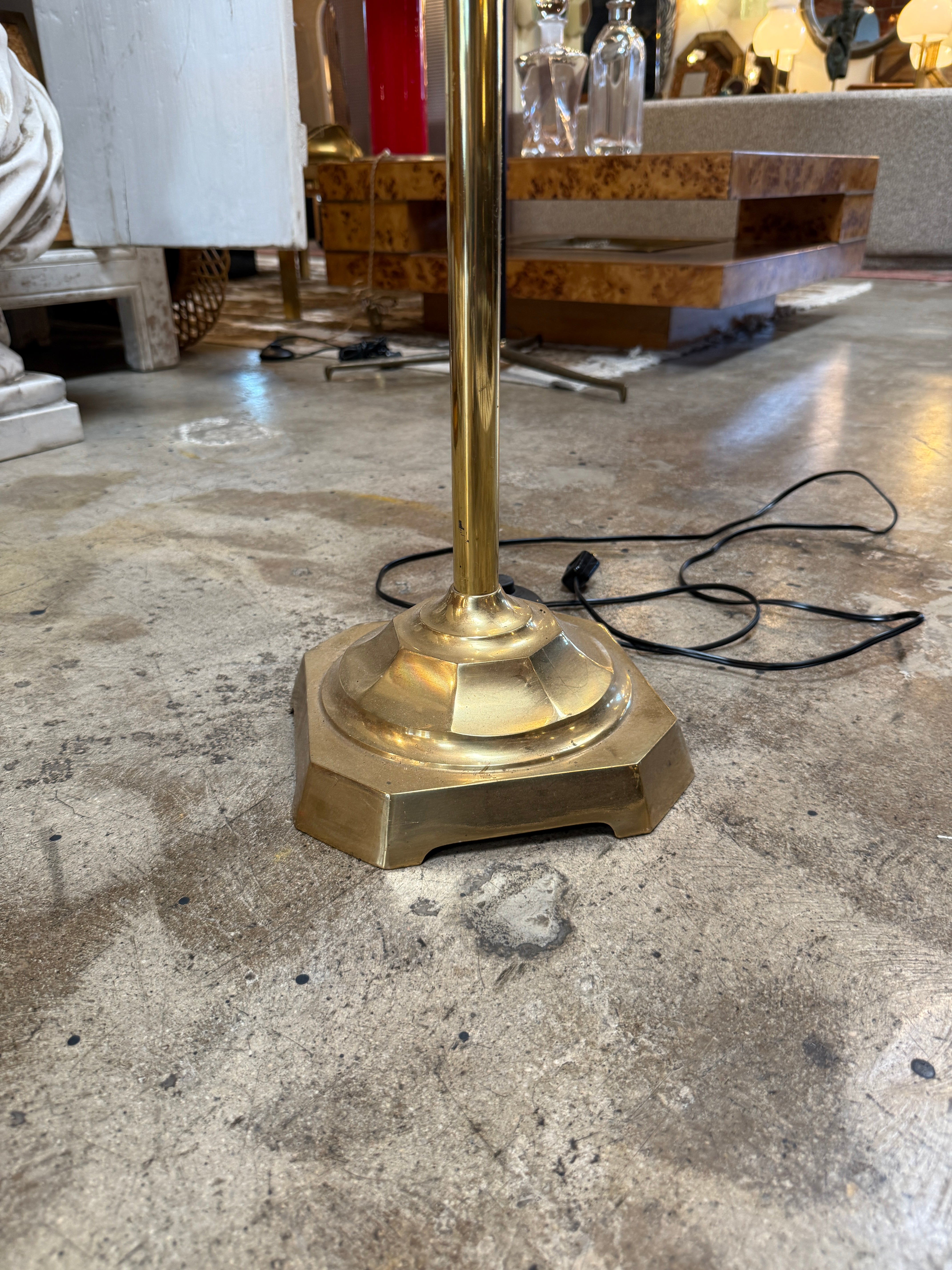 Vintage Italian Adjustable Brass Floor Lamp