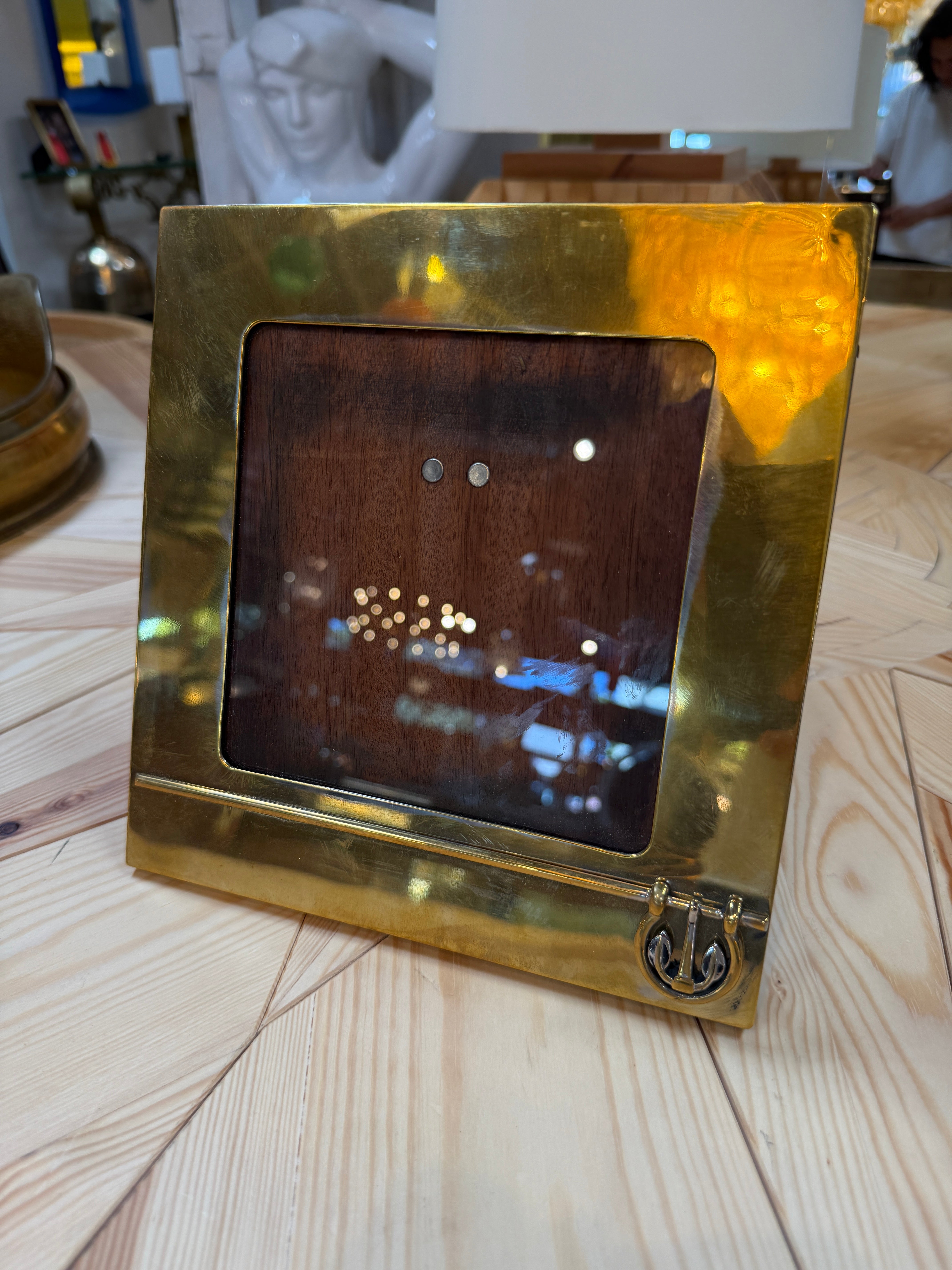 Vintage Gucci Brass Picture Frame with Equestrian Emblem