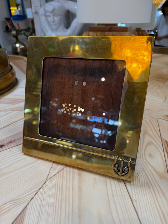 Vintage Gucci Brass Picture Frame with Equestrian Emblem