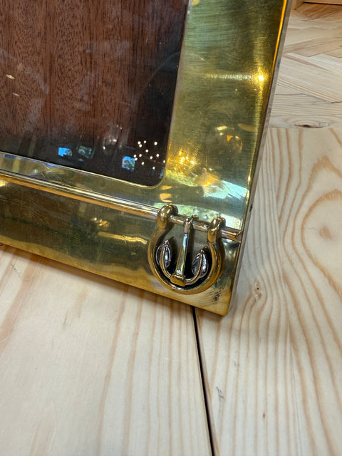 Vintage Gucci Brass Picture Frame with Equestrian Emblem