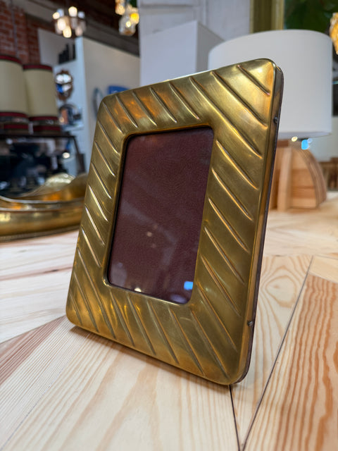 Vintage Italian Brass Picture Frame by Arabesque Gioielli Palermo