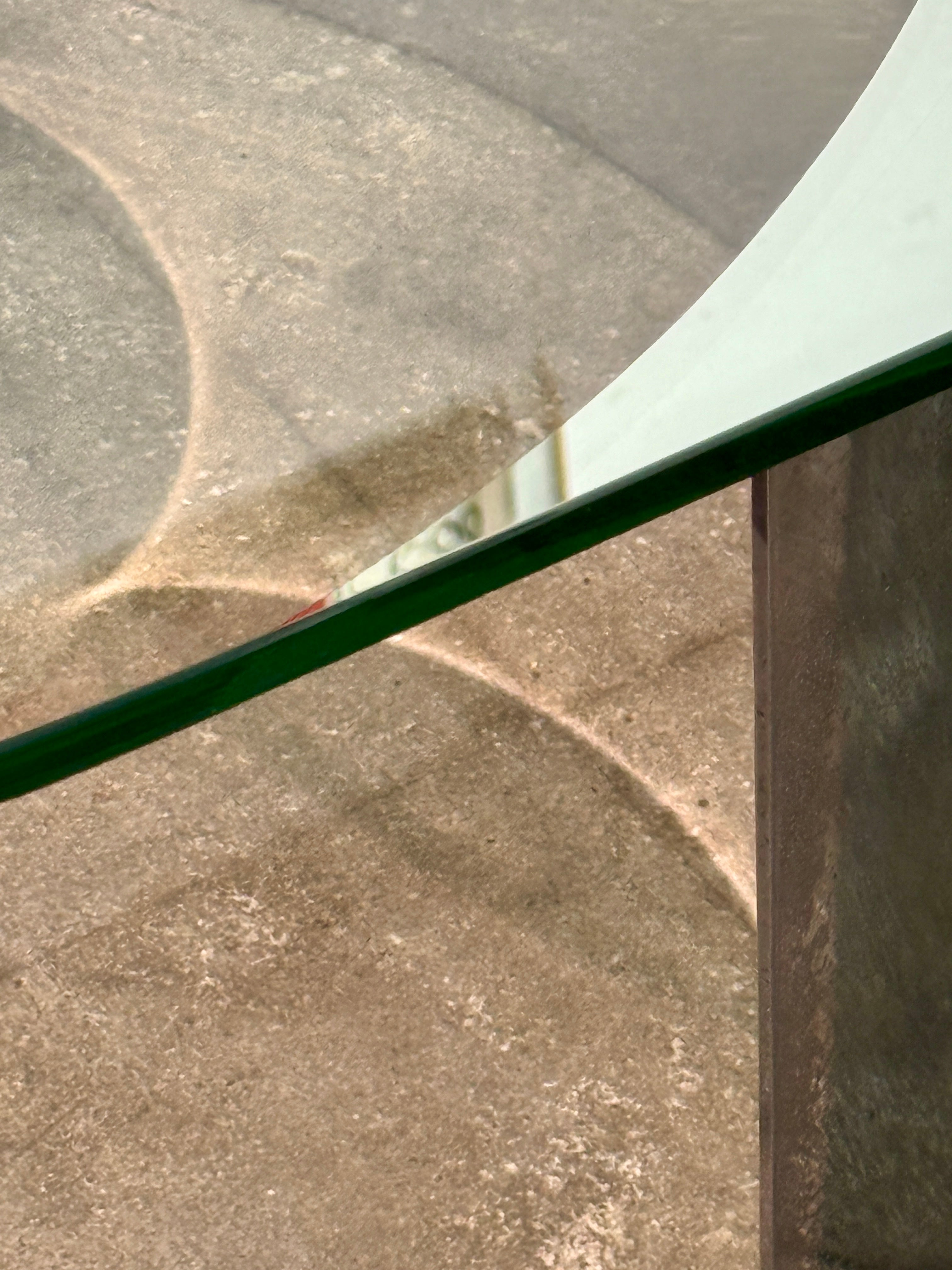 Italian Mid-Century Modern Glass and Metal Coffee Table by G Raimondi, 1970s