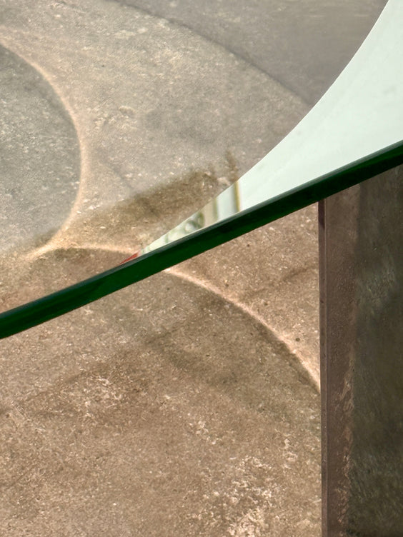 Italian Mid-Century Modern Glass and Metal Coffee Table by G Raimondi, 1970s
