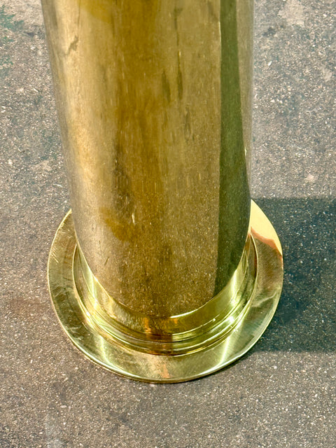 Italian Mid-Century Brass and Red Lucite Pedestal Ashtray, 1970s