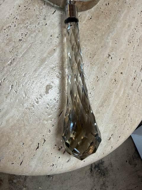 Vintage Italian Magnifying Glass with Faceted Crystal Handle