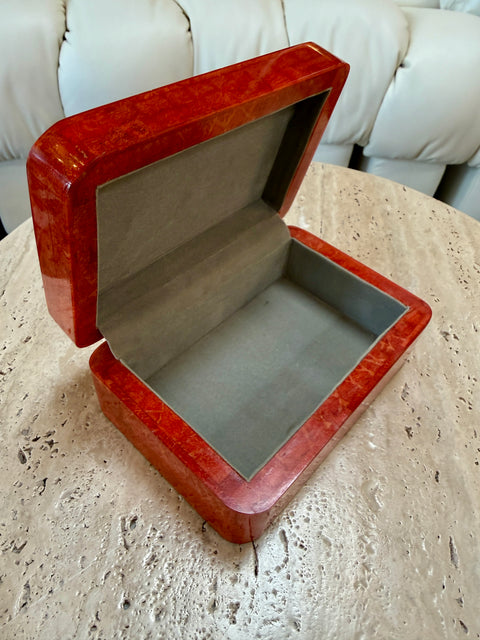 Vintage Italian Red Lacquered Decorative Box