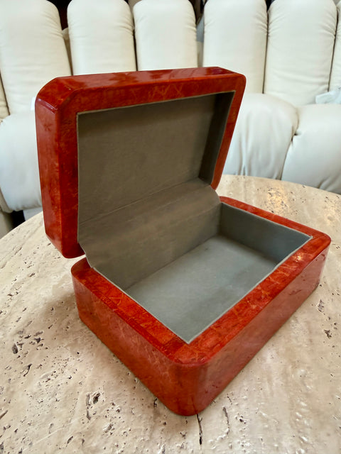 Vintage Italian Red Lacquered Decorative Box