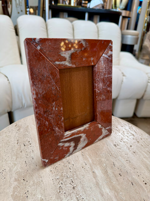 Italian Red Marble Picture Frame, 1970s