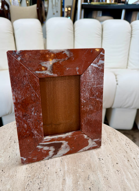 Italian Red Marble Picture Frame, 1970s