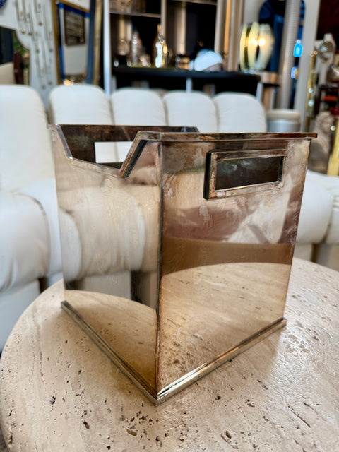 Mid-Century Modern Polished Metal Basket
