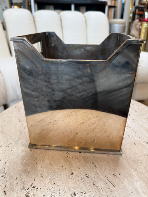 Mid-Century Modern Polished Metal Basket