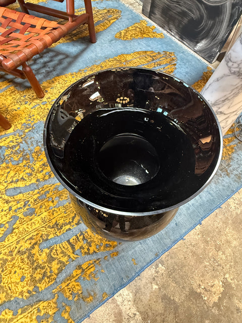 Large Italian Black Murano Glass Vase