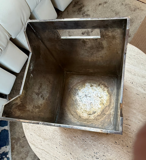 Mid-Century Modern Polished Metal Basket