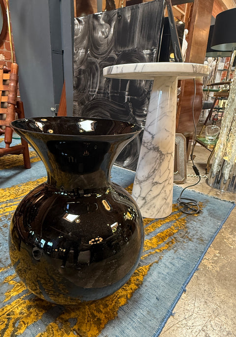 Large Italian Black Murano Glass Vase