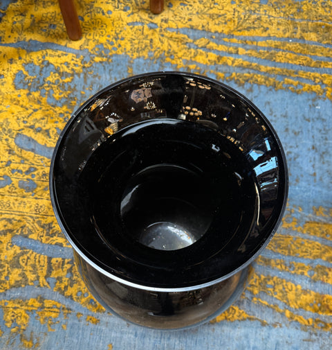 Large Italian Black Murano Glass Vase