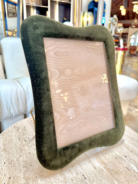 Sculptural Green Velvet Picture Frame