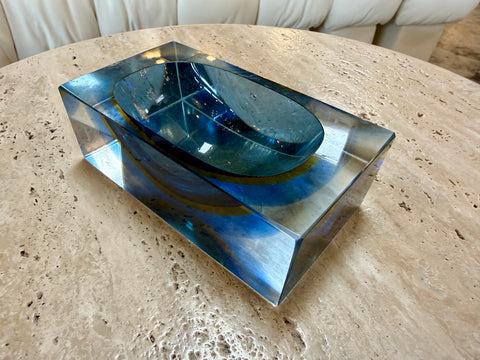 Flavio Poli Murano Glass Ashtray, Italy, 1960s