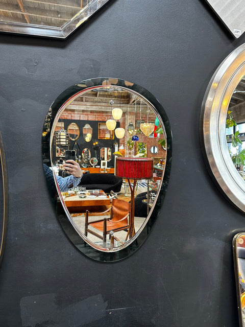 Vintage Double Glass Italian Wall Mirror by Cristal Arte