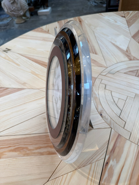 Italian Modernist Round Lucite Picture Frame, 1970s