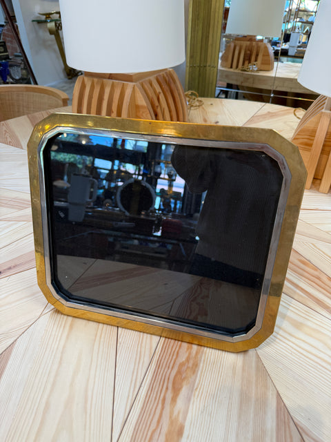Italian Brass and Chrome Picture Frame, 1970s