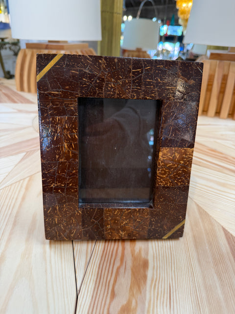 Vintage Italian Coconut-Shell Mosaic Picture Frame