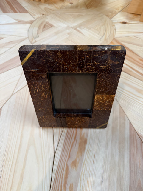 Vintage Italian Coconut-Shell Mosaic Picture Frame