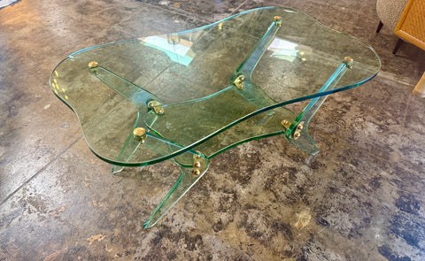 Fontana Arte Sculptural Glass Coffee Table, Italy, 1970s