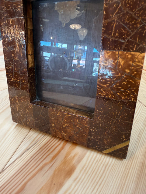 Vintage Italian Coconut-Shell Mosaic Picture Frame