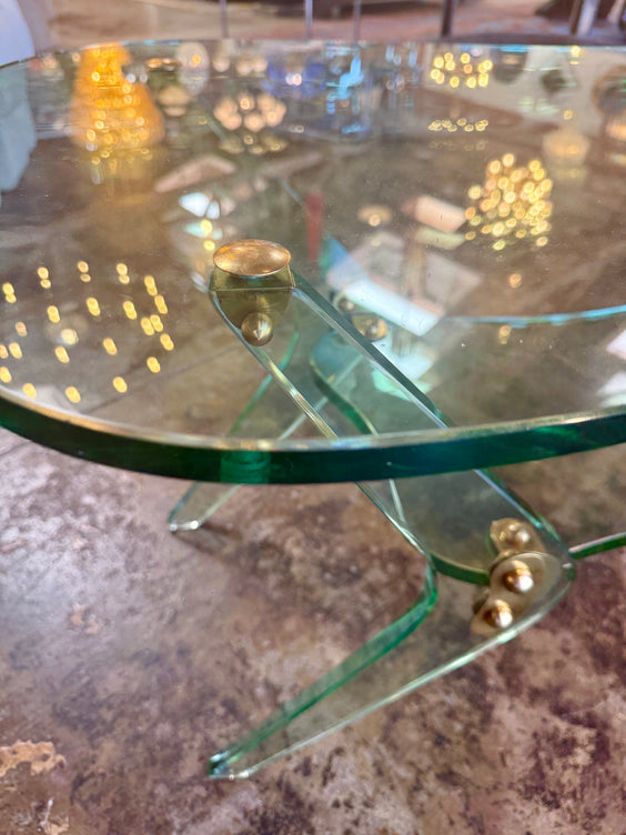 Fontana Arte Sculptural Glass Coffee Table, Italy, 1970s