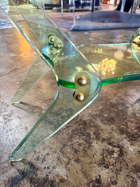 Fontana Arte Sculptural Glass Coffee Table, Italy, 1970s