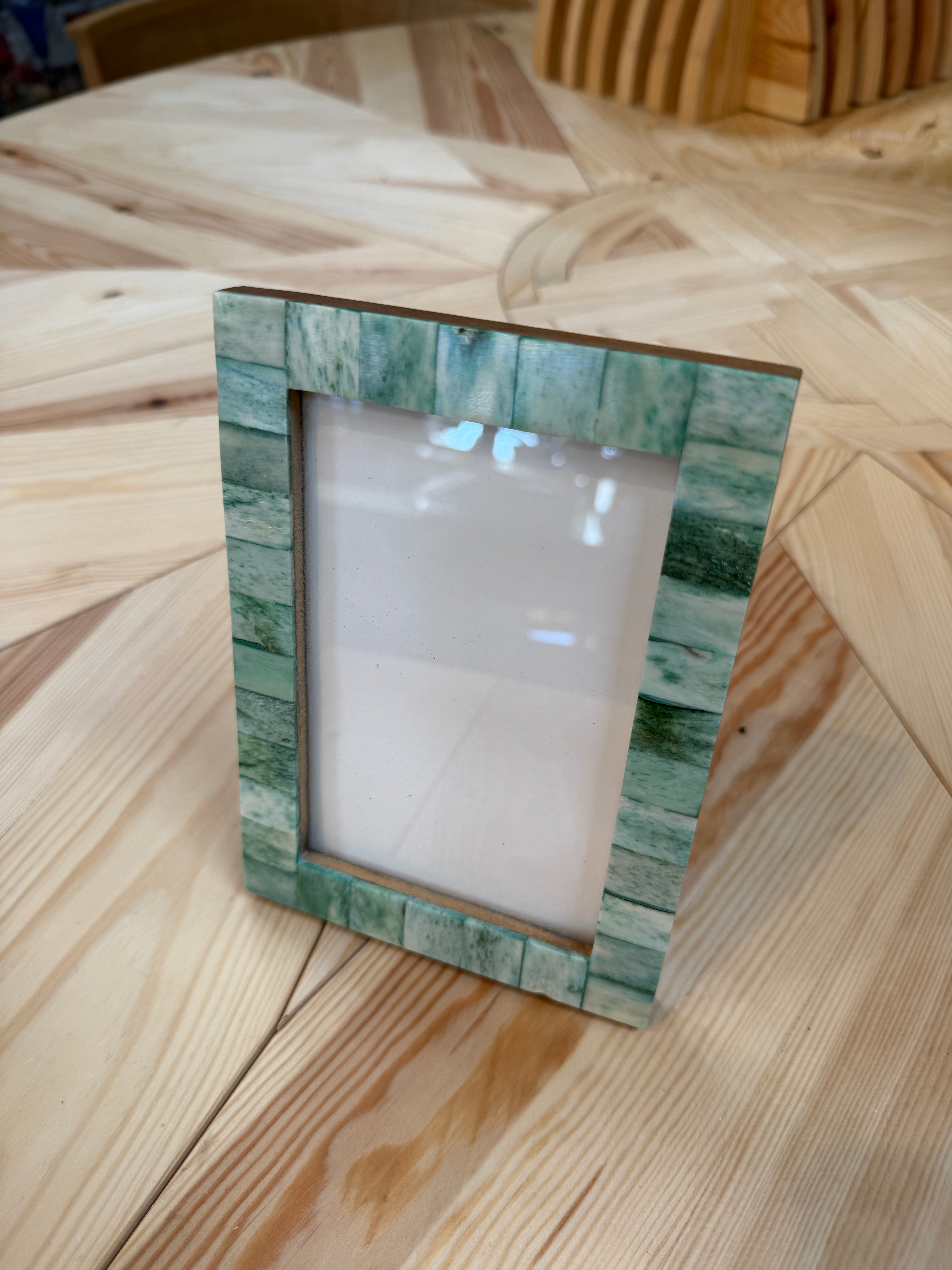 Vintage Green Mosaic Stone Picture Frame