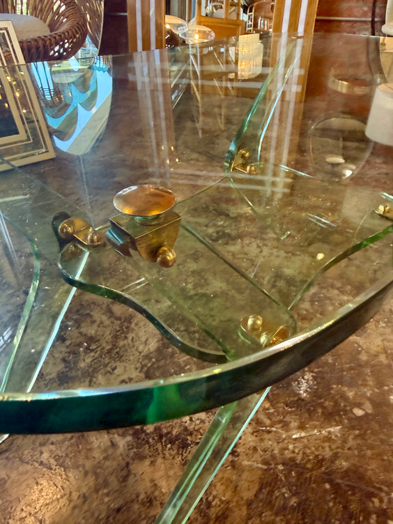 Fontana Arte Sculptural Glass Coffee Table, Italy, 1970s