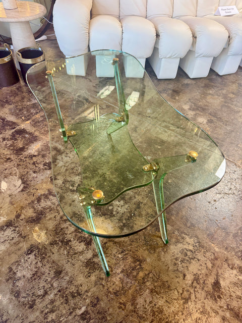 Fontana Arte Sculptural Glass Coffee Table, Italy, 1970s