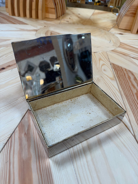 Vintage Italian Chrome and Mirror -Glass Decorative Box