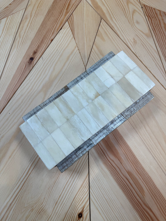 Vintage Decorative Box with Mother-of-Pearl Mosaic Lid