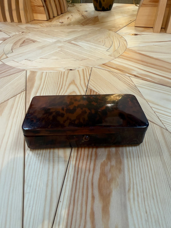 Faux Tortoiseshell Lucite Rectangular Box