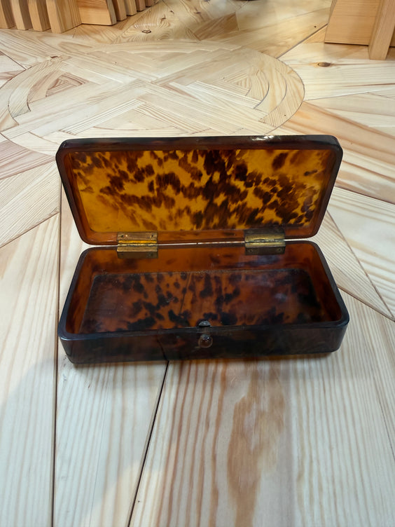 Faux Tortoiseshell Lucite Rectangular Box