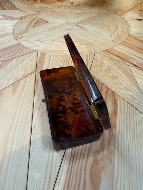 Faux Tortoiseshell Lucite Rectangular Box